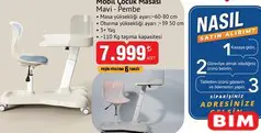 MOBİL ÇOCUK MASASI MAVİ-PEMBE